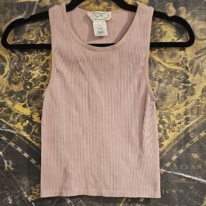 Hippie Rose Pink Ribbed Sleeveless Crop Tank Top